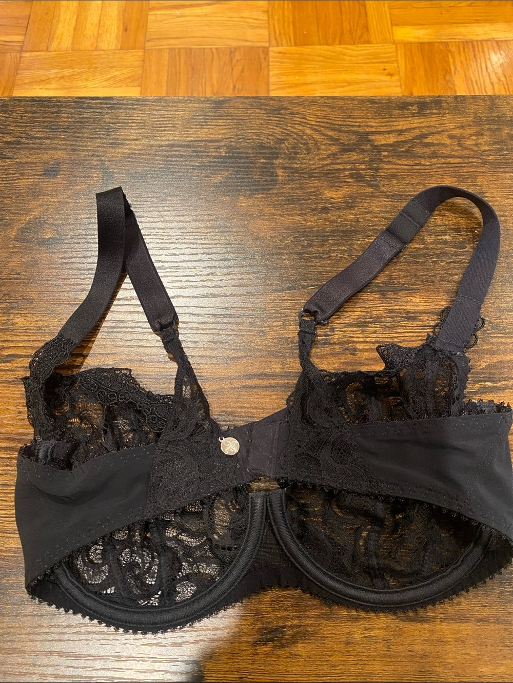 Maison Lejaby Sheer Black Lace Underwire Bra with Adjustable Straps - Picture 8 of 13